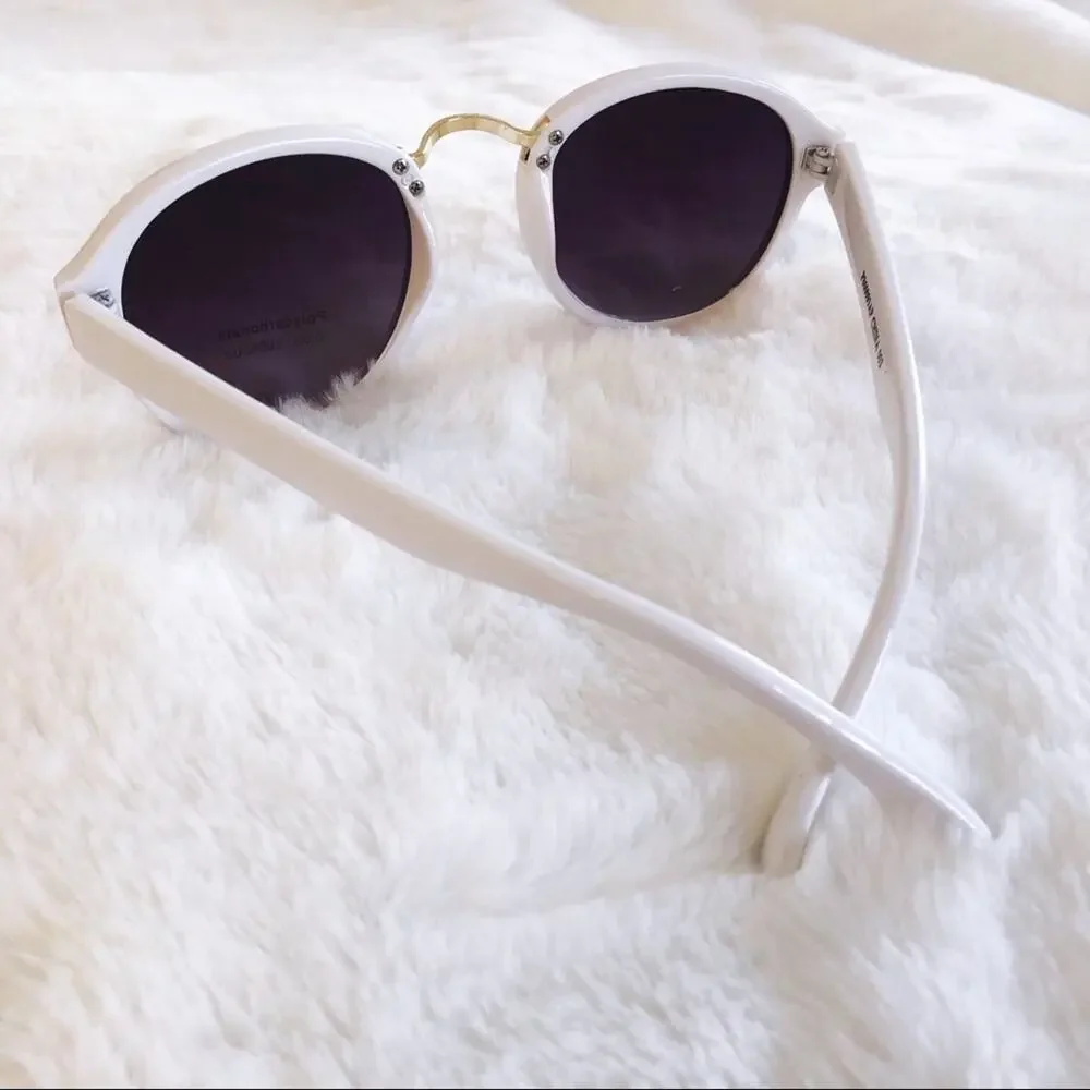 Mya White Round Fashion Sunglasses